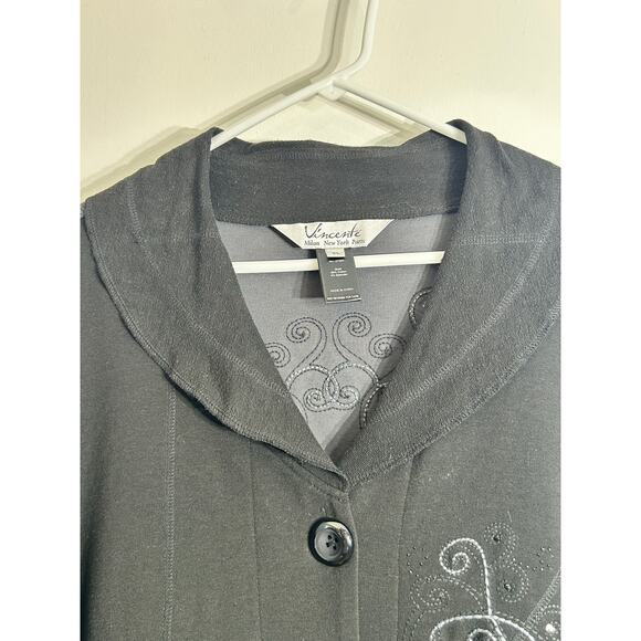 Vincente Jacket XL Black Color Block Embroidered Whimsigoth Stevie Nicks Vamp - Picture 2 of 10